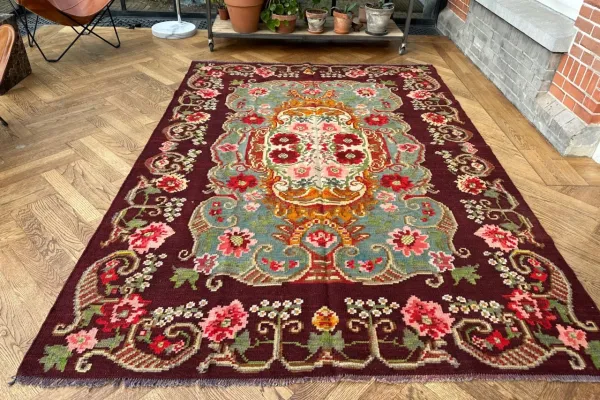 Rozenkelim authentiek, handgeweven in Moldavië 11066 250cm x 183cm