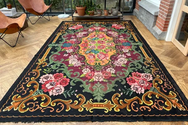 Rozenkelim authentiek, handgeweven in Moldavië 10945 336cm x 212cm