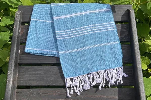 Hamamdoek blauw 100% katoen (180cm x 100cm)  
