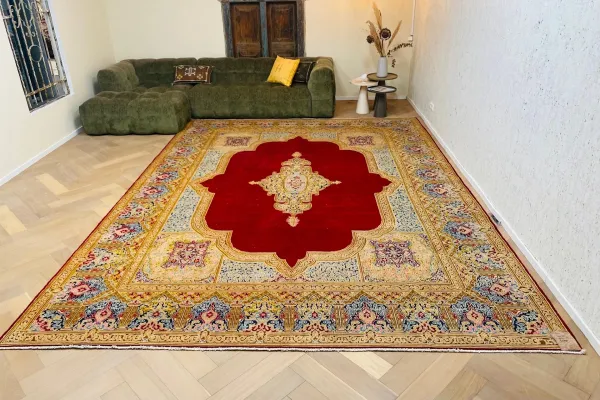 ongeschoren kirman vloerkleed 59150 427cm x 314cm