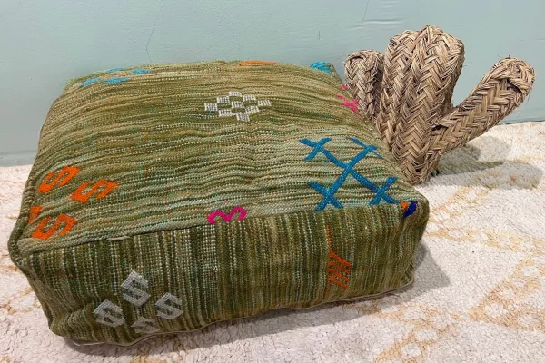 Marokkaanse Poef nr.77816 60cm x 60cm x 25cm incl. vulling