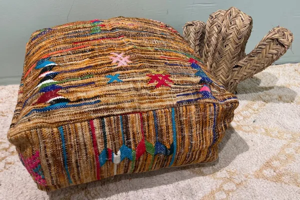 SALE Marokkaanse Poef nr.77824 60cm x 60cm x 25cm incl. vulling