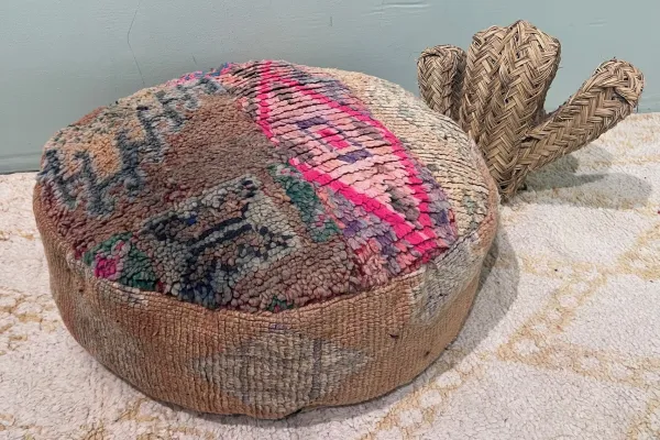 Ronde Marokkaanse Poef nr.86202 60cm x 25cm incl. vulling