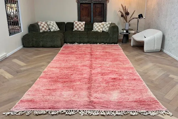 SALE Beni ouarain roze, oranje 17300 395cm x 200cm (los draadje aan de rand, zie foto's)