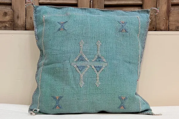 Sabra Kussen uit Marokko zeegroen 45cm x 45cm incl vulling nr.94031