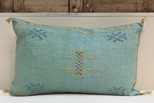 Sabra Kussen uit Marokko zeegroen 60cm x 40cm incl vulling nr.61152