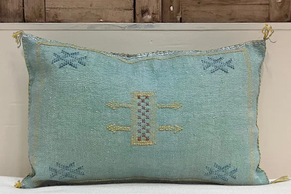 Sabra Kussen uit Marokko zeegroen 60cm x 40cm incl vulling nr.61154