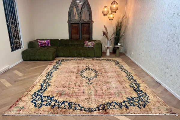 Vintage kirman vloerkleed 65040 395cm x 298cm
