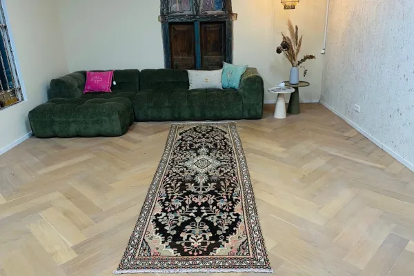 Vintage vloerkleed loper 10425 302cm x 94cm