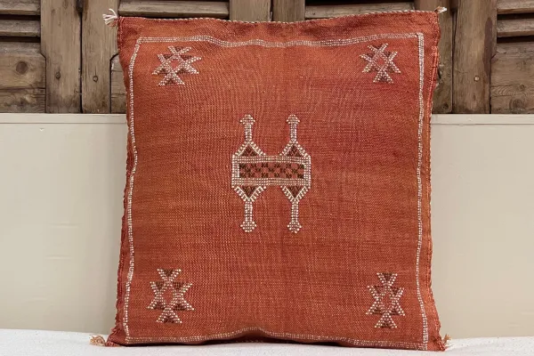 Sabra Kussen uit Marokko oranje rood 45cm x 45cm incl vulling nr.94100