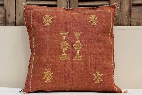 Sabra Kussen uit Marokko oranje rood 45cm x 45cm incl vulling nr.94101