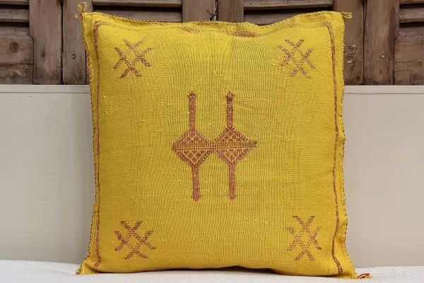 Sabra Kussen uit Marokko geel 45cm x 45cm incl vulling nr.94103