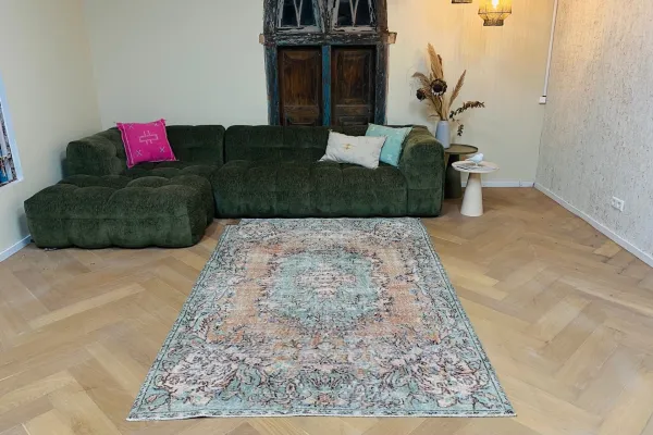 Vintage vloerkleed 59629 246cm x 160cm