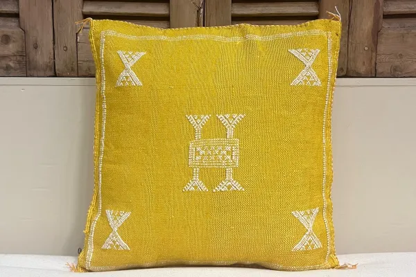 Sabra Kussen uit Marokko geel 45cm x 45cm incl vulling nr.64080