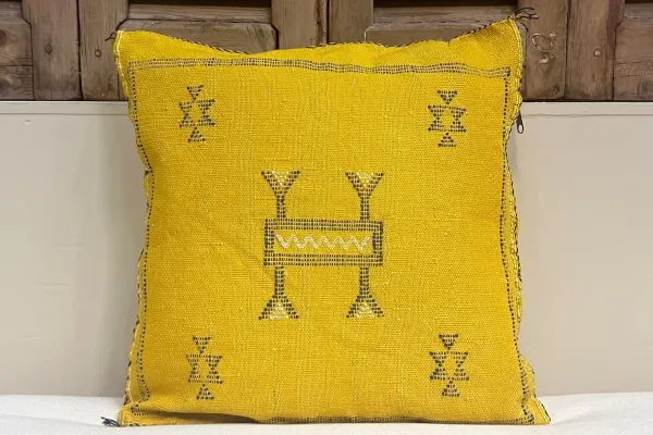 Sabra Kussen uit Marokko geel 45cm x 45cm incl vulling nr.64081