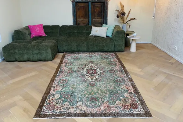 Vintage vloerkleed 94010 266cm x 156cm