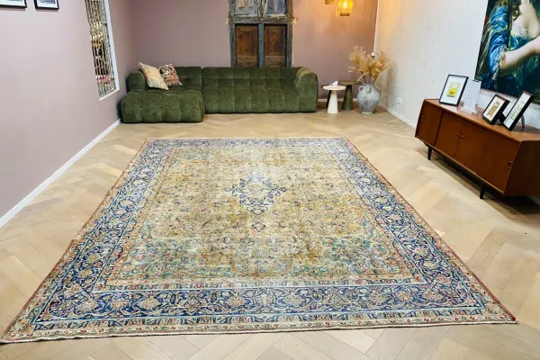 Vintage kirman vloerkleed 60100 372cm x 270cm
