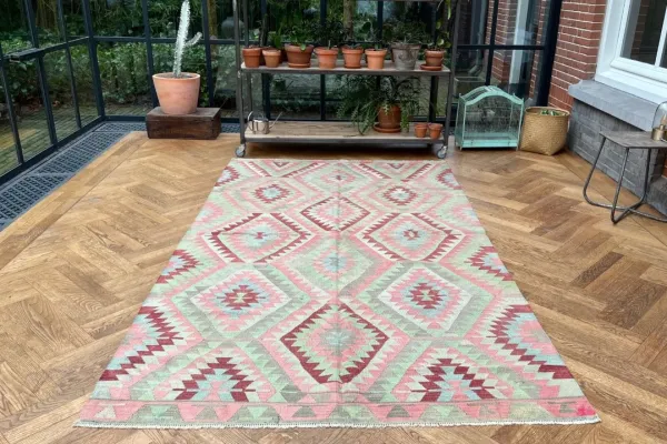 Kelim authentiek, handgeweven in Usak (Turkije) 15308 280cm x 160cm