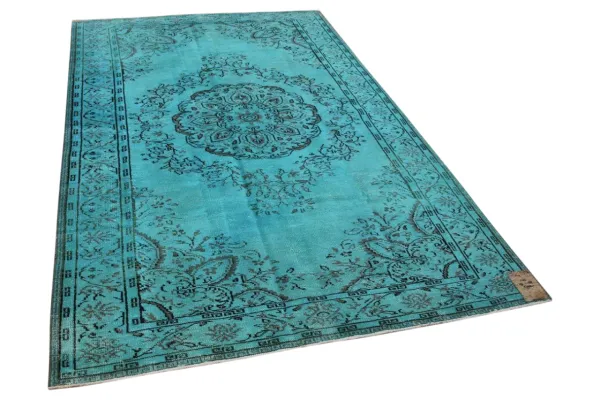 Vintage vloerkleed aqua blauw 1102 291cm x 188cm