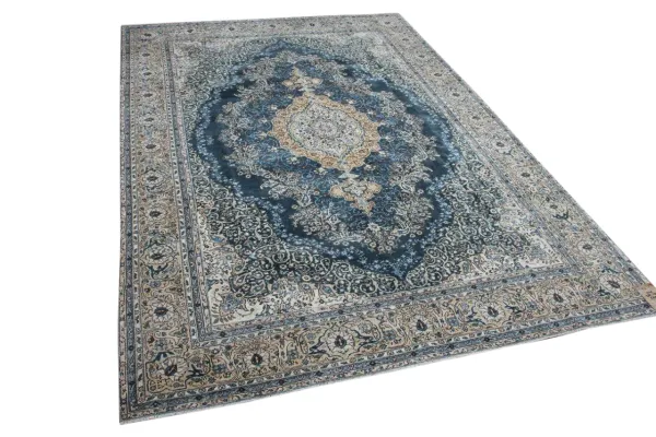 Vintage vloerkleed blauw 11049 328cm x 240cm