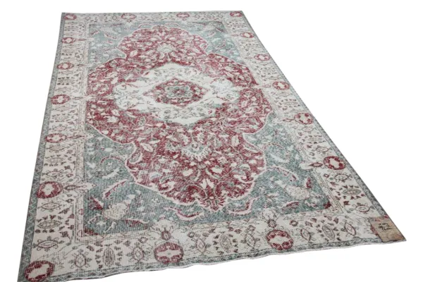Vintage vloerkleed groen, rood 12424 288cm x 172cm  