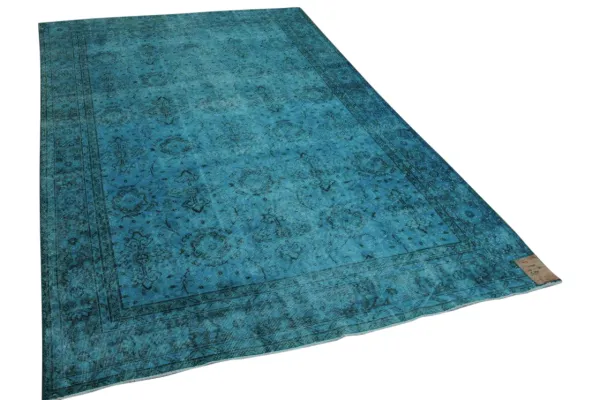 Vintage vloerkleed Turquoise  nr:14402 313cm x 190cm