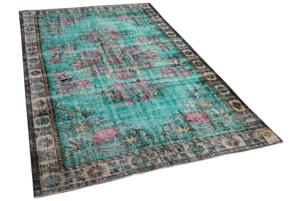 vintage vloerkleed groen 15486 280cm x 175cm