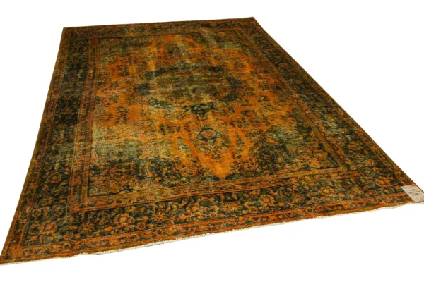 Vintage vloerkleed, okergeel, nr.15900, 340cm x 240cm