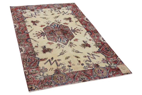 Vintage vloerkleed rood nr:23241 202cm x 121cm