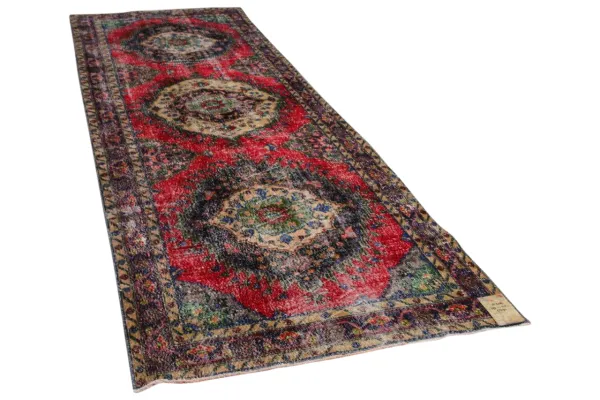 SALE vintage vloerkleed loper 25308 397cm x 140cm