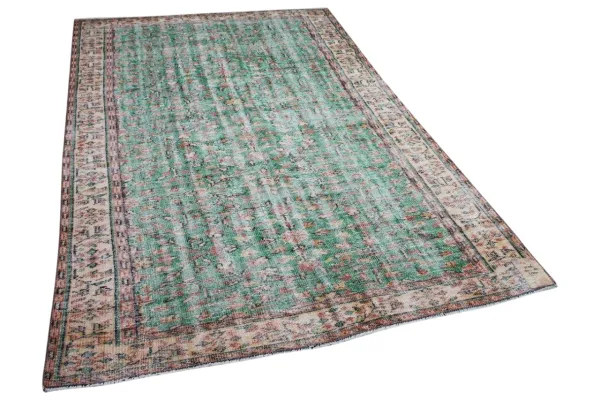 vintage vloerkleed groen nr.25556 282cm x 180cm
