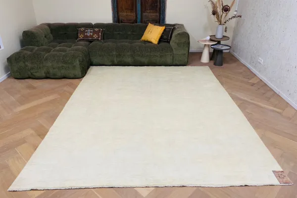 SALE Vintage vloerkleed effen wit 34256 295cm  x 235cm
