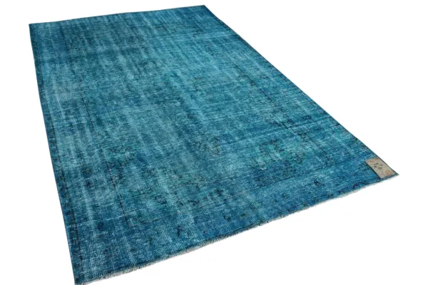 Vintage vloerkleed aqua 265cm x 176cm, nr 4908