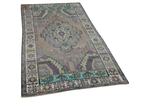 Vintage vloerkleed paars 56121 224cm x 110cm