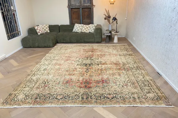 Vintage kirman vloerkleed 64402 371cm x 296cm