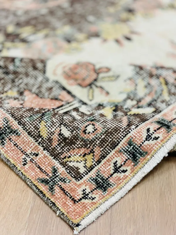Vintage vloerkleed bruin nr.94729 303cm x 180cm 