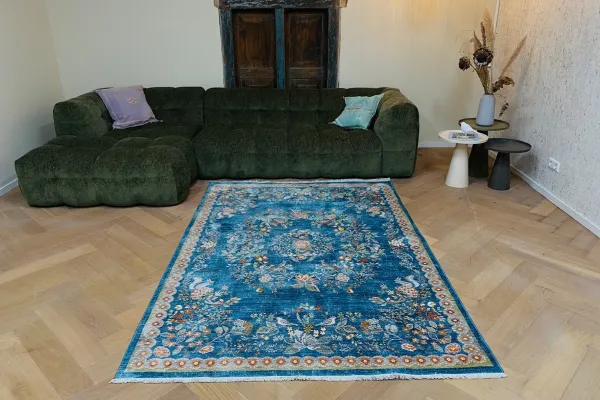 Vloerkleed met zachte pool, blauw, in diverse maten 