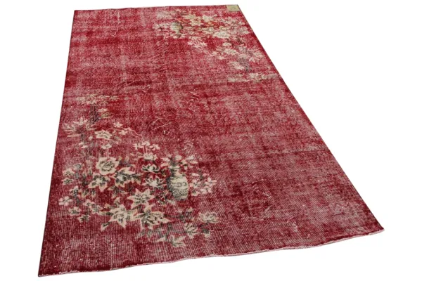 Vintage vloerkleed rood 34708 266cm x 147cm