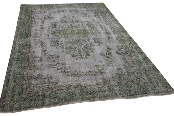 Vintage vloerkleed groen 35177 317cm x 205cm