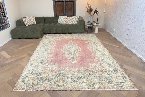 Vintage kirman vloerkleed 64369 357cm x 241cm