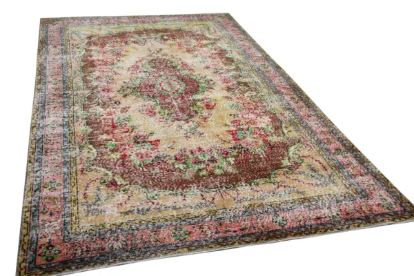 Vintage vloerkleed met geel 69076 320cm x 192cm