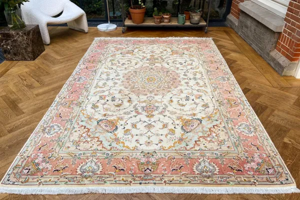 VERKOCHT Tabriz vloerkleed met zijde, nr 96369, 300cm x  200cm 