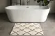 Sale Badmat beni ouarain patroon (80cm x 60cm) wit met bruin, incl. antislip (badmat heeft een vlek)
