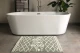 Sale Badmat beni ouarain patroon (80cm x 60cm) groen met wit, incl. antislip showroom model