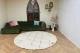 SALE Rond beni ouarain vloerkleed 240cm doorsnee kleed heeft een vlekje en strepen
