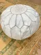 Ronde Marokkaanse Poef leer 55cm x 25cm