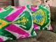 Ikat Velvet kussen wit 60cm x 40cm incl binnen kussen 