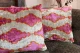 Ikat Velvet kussen roze met diverse kleuren 60cm x 40cm