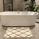 Sale Badmat beni ouarain patroon (80cm x 60cm) wit met bruin, incl. antislip (badmat heeft een vlek)