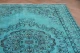 Vintage vloerkleed aqua blauw 1102 291cm x 188cm